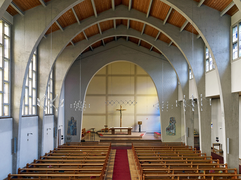 Kirche Amorbach, Übersicht Empore zum Altarraum vor Sanierung