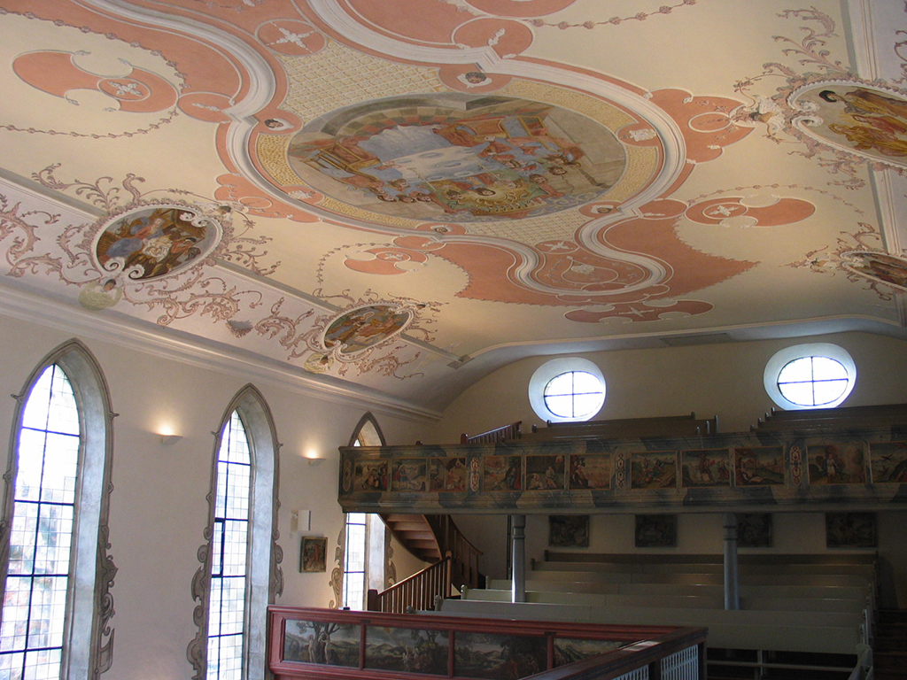 Kirche Waldbach Detail Decke